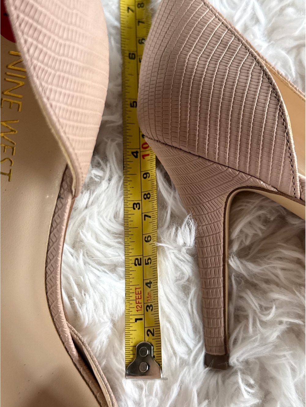 Nine West Nude Textured Pointed Toe Pumps Size 10M - Picture 6 of 8